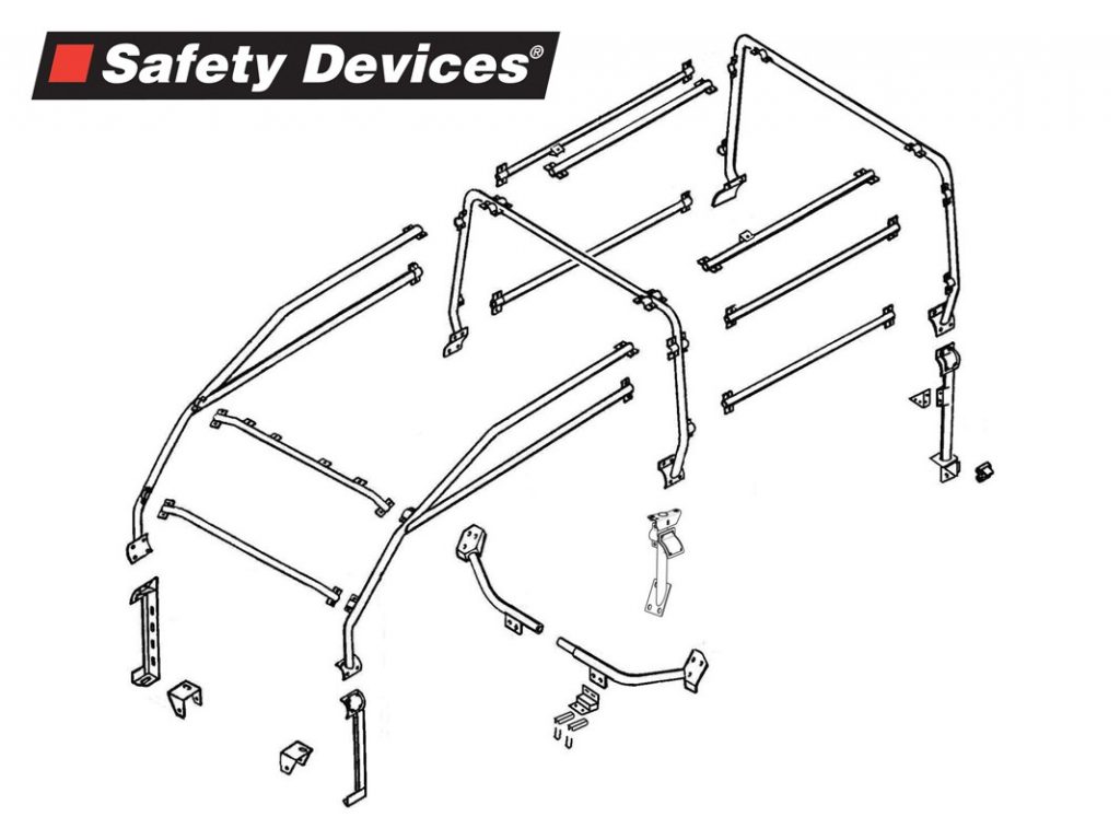Safety Devices Roll Cage 6 point Full External Roll Cage Black 90