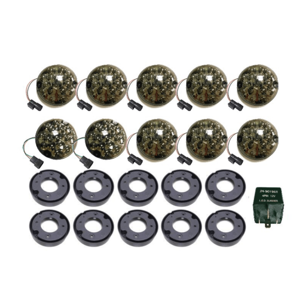 Land Rover Defender Smoke 95mm LED Light 10PC KIT - Defender